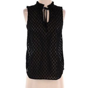 Modcloth Black Polka Dot Sleeveless Blouse